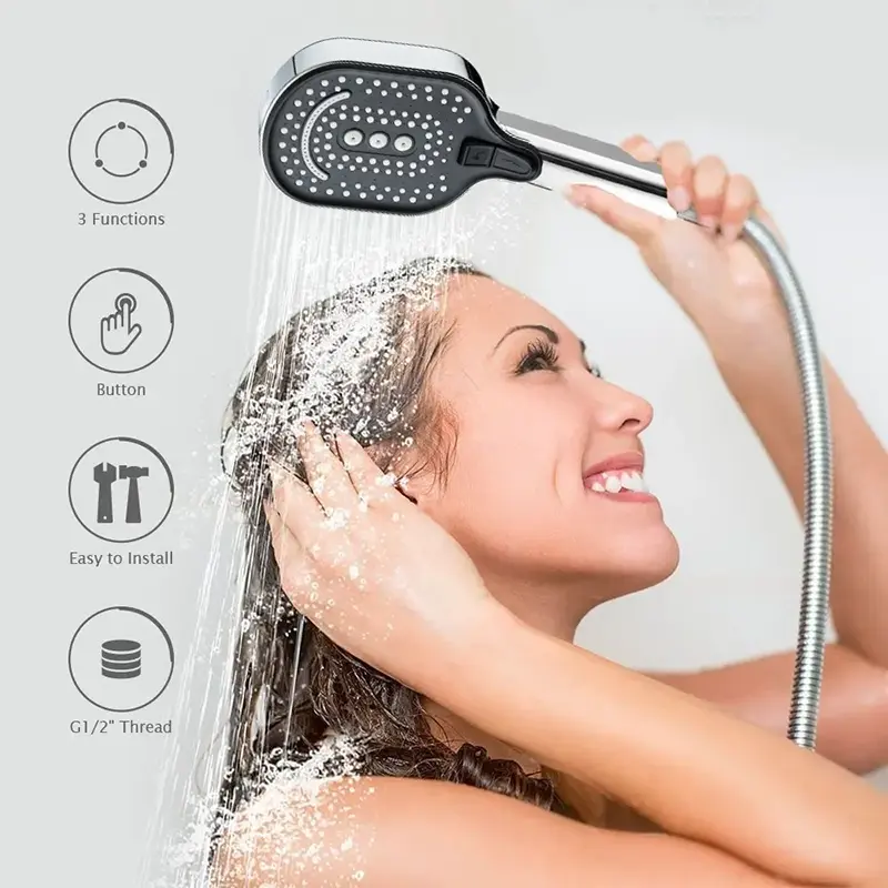 One Button Switch Multi Spray Shower Head Easy To Install
