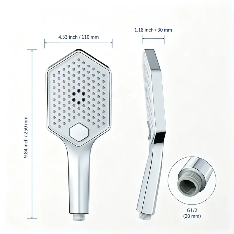Bathroom Design Button Waterfall Hand Shower